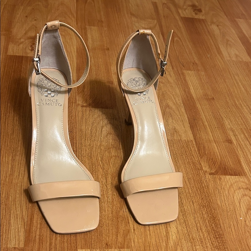 Vince Camuto Nude Enella Ankle Strap Heels
